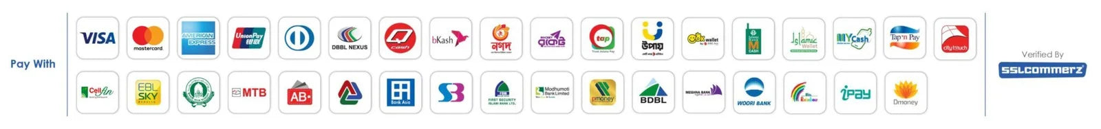 Accepted Payment Methods - SSLCommerz